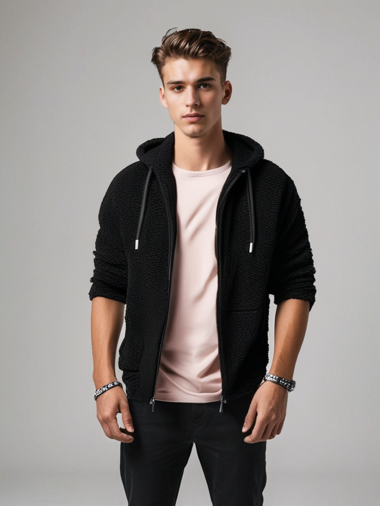 Herren Hoodie aus Doppelseitigem Polar-Fleece – Warm & Bequem