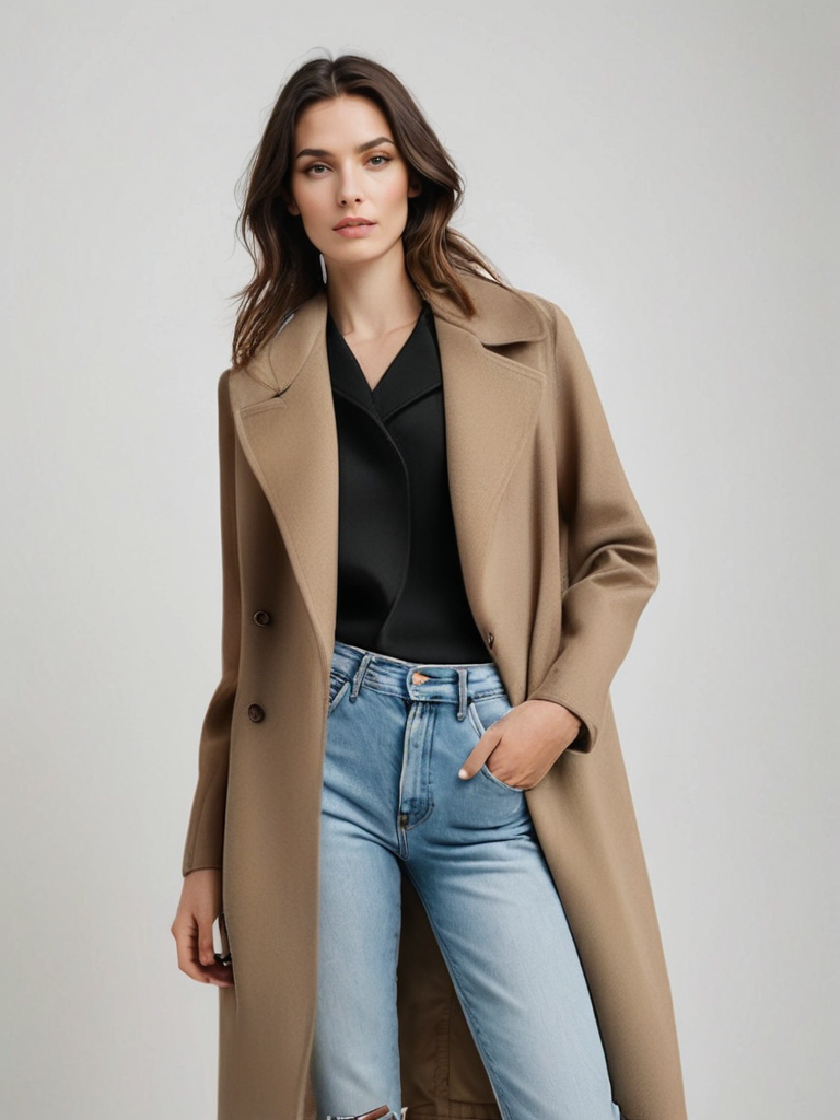 Langer Wollmantel für Damen – Warm, Stilvoll & Vielseitig