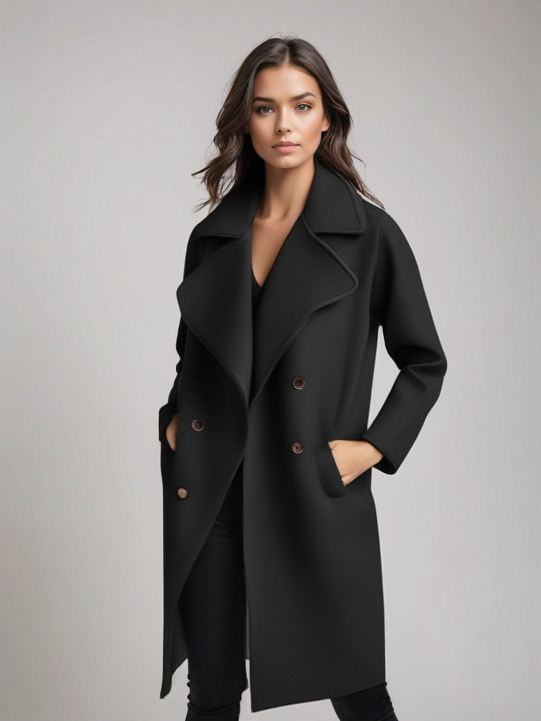 Langer Wollmantel für Damen – Warm, Stilvoll & Vielseitig