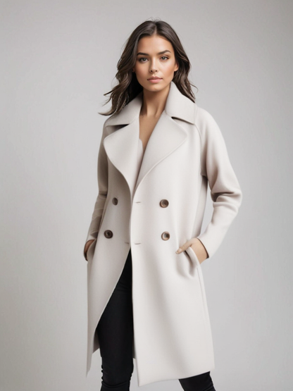 Langer Wollmantel für Damen – Warm, Stilvoll & Vielseitig