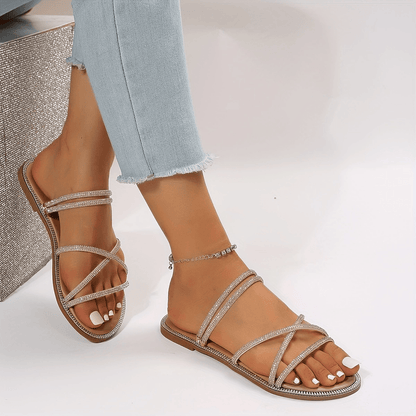 Strass Sandalen & Slipper – Glitzernde Zwei-Wege-Sommerschuhe