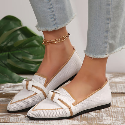 Knotendesign Flats, Atmungsaktive Slip-On Ballerinas mit Spitzzehen
