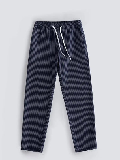 Herren Baumwollmix Hosen – Regular Fit mit Streifenmuster