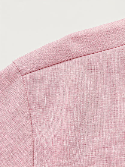 Herren Kurzarm Linnenhemd in Rosa – Ideal für Sommerpartys & Hochzeiten
