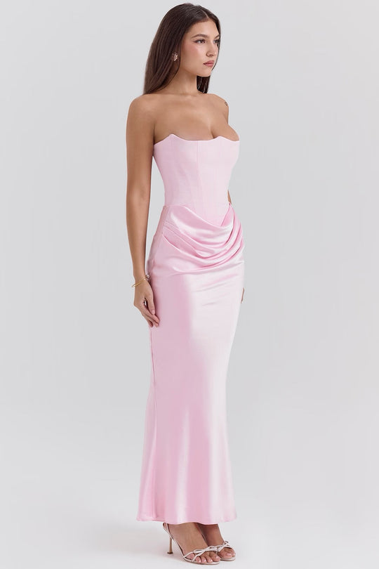 Damen Modernes Trägerloses Hochzeitsgast Kleid | Maxi