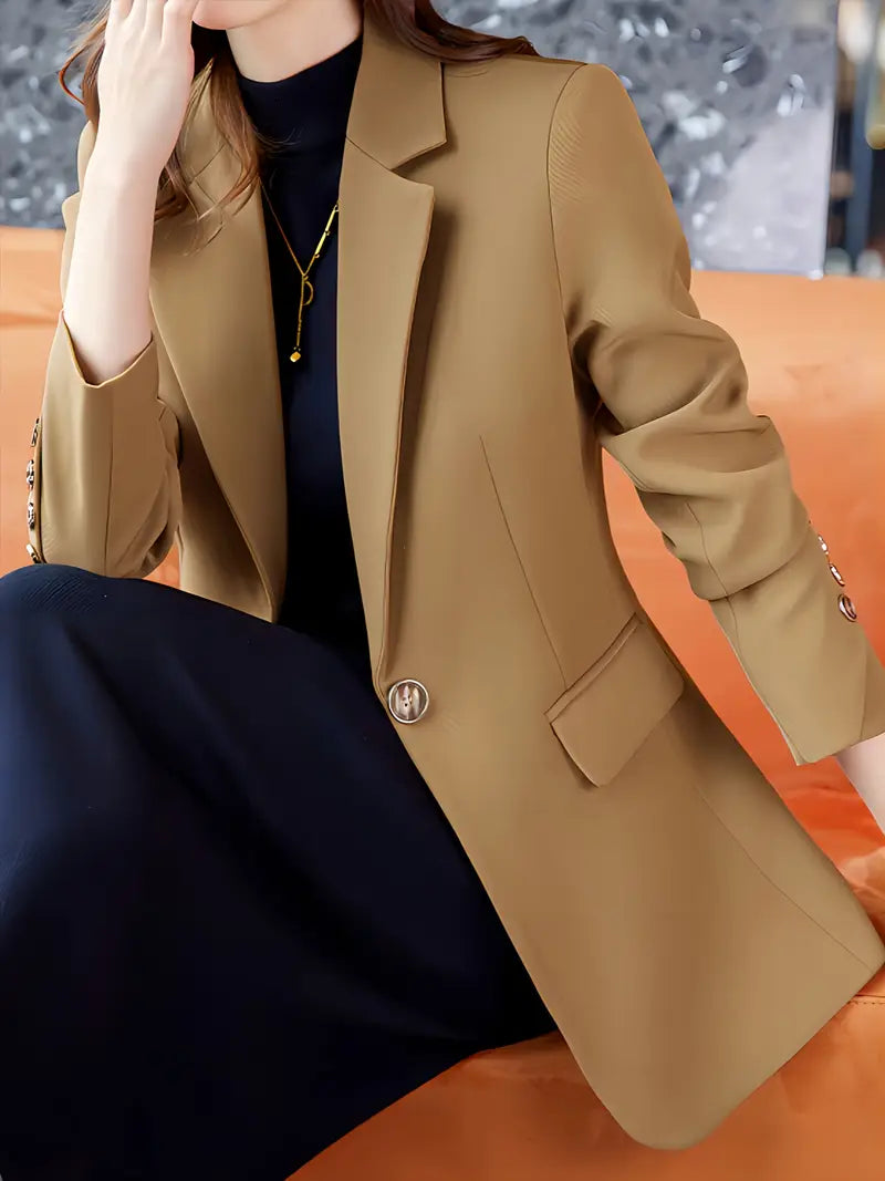 Eleganter Blazer mit Reverskragen, Langarm für Büro & Arbeit
