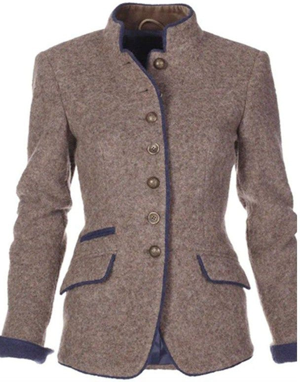 Damen Schlank Passform Blazer Mantel | Knopf Daunen