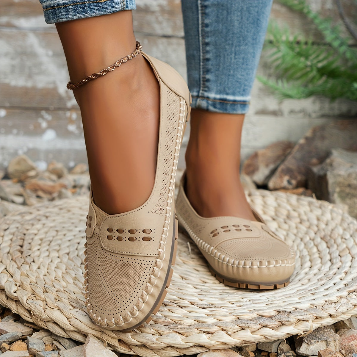 Atmungsaktive Damen-Loafer – Bequeme Vintage-Slip-Ons