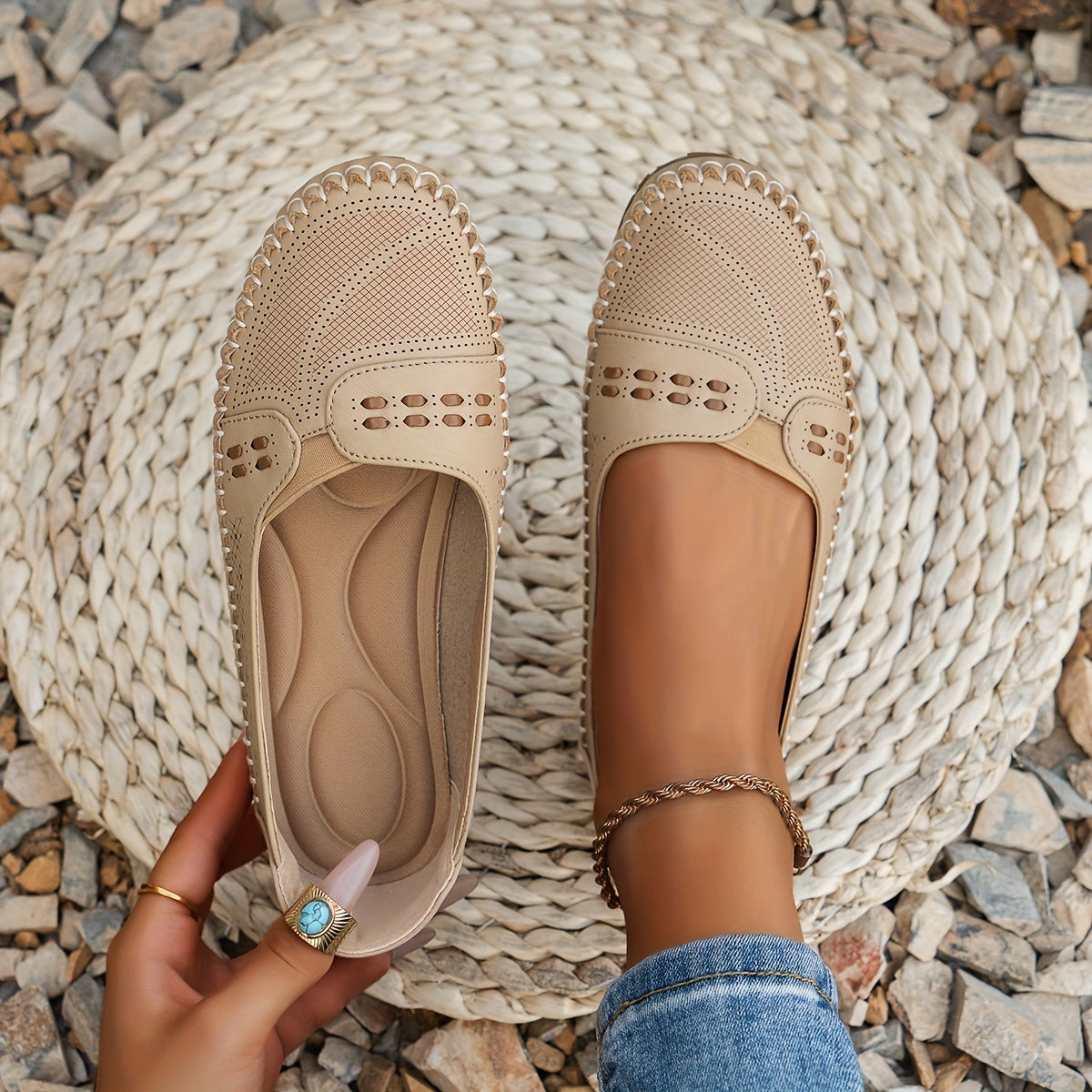 Atmungsaktive Damen-Loafer – Bequeme Vintage-Slip-Ons