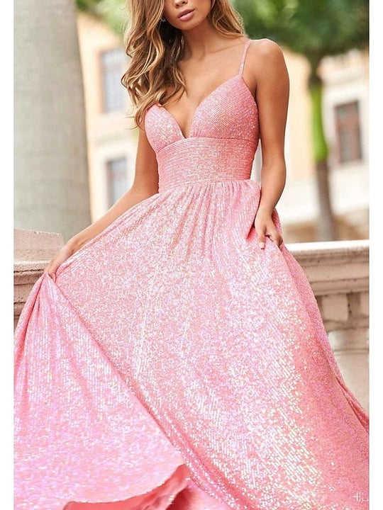 Atemberaubendes Glitzerndes Ballkleid Für Damen | Maxi