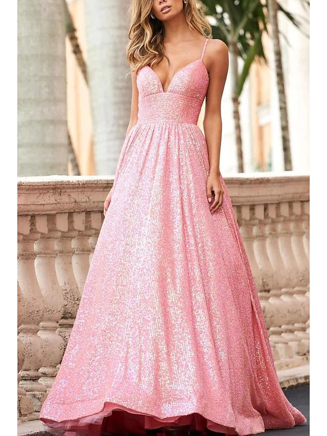 Atemberaubendes Glitzerndes Ballkleid Für Damen | Maxi