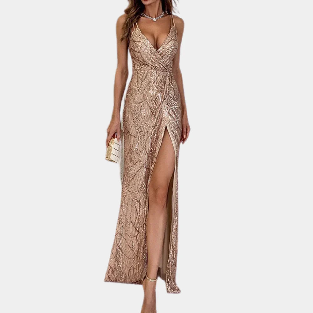 Abendballkleid Mit V Ausschnitt Für Damen | Maxi