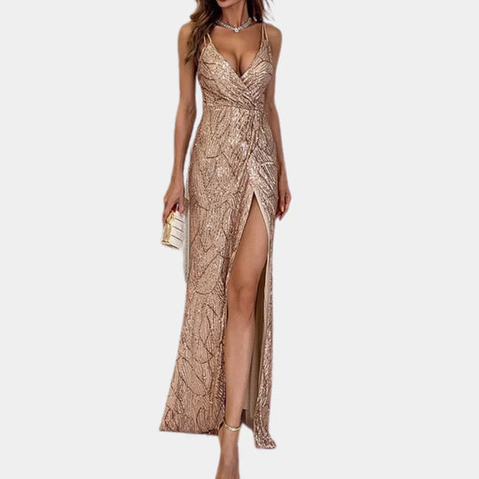 Abendballkleid Mit V Ausschnitt Für Damen | Maxi