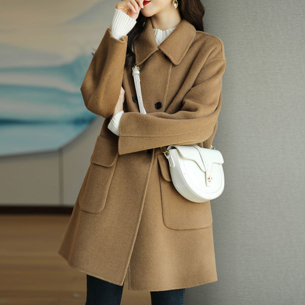 Zweireihiger Damen Wintermantel | Warm
