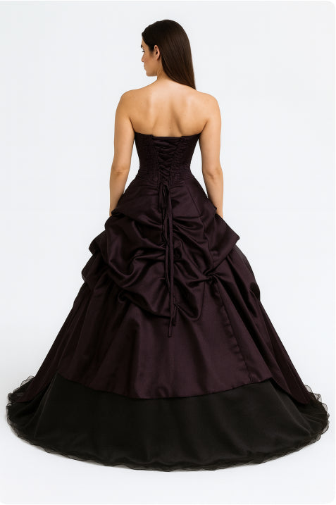 Schulterfreies Schwarz Lagenkleid Für Damen | Maxi