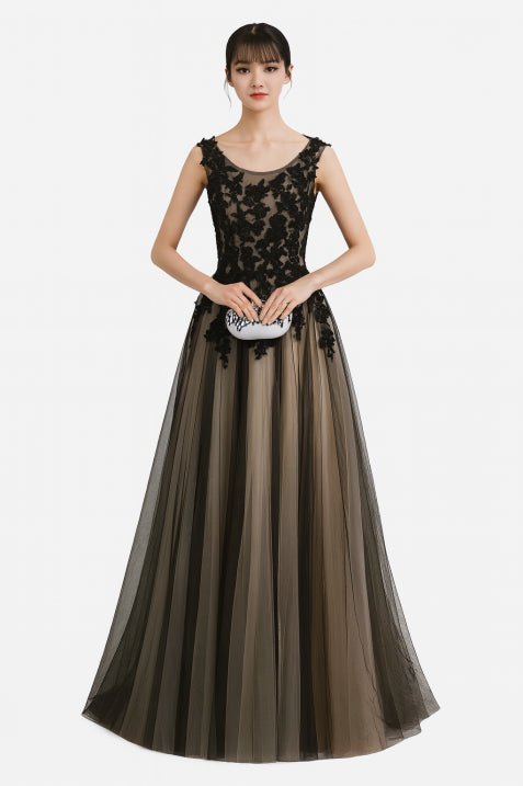Schulterfreies Abendkleid für Damen | Schwarz