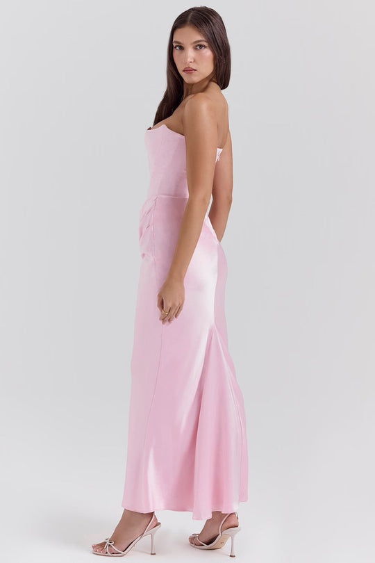 Damen Modernes Trägerloses Hochzeitsgast Kleid | Maxi