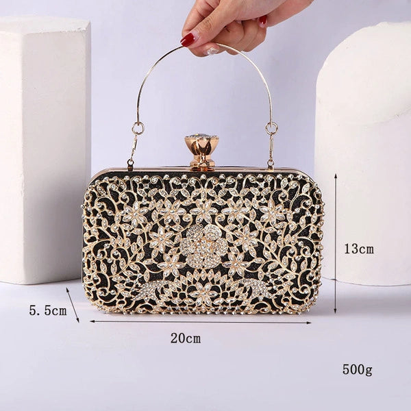 Clutch mit Blumenmuster für Damen | Griff