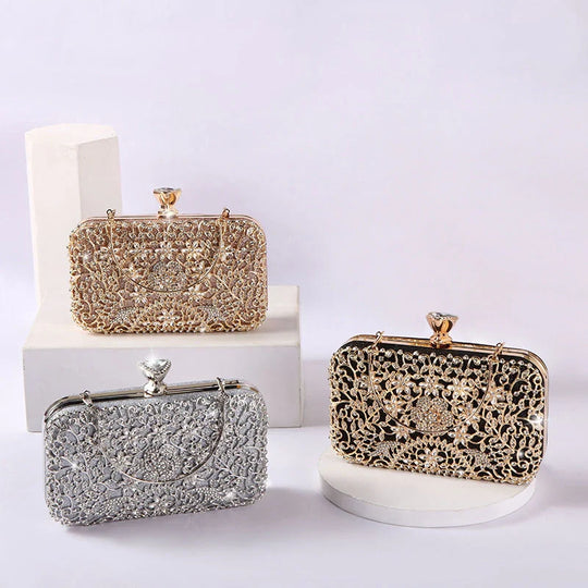 Clutch mit Blumenmuster für Damen | Griff