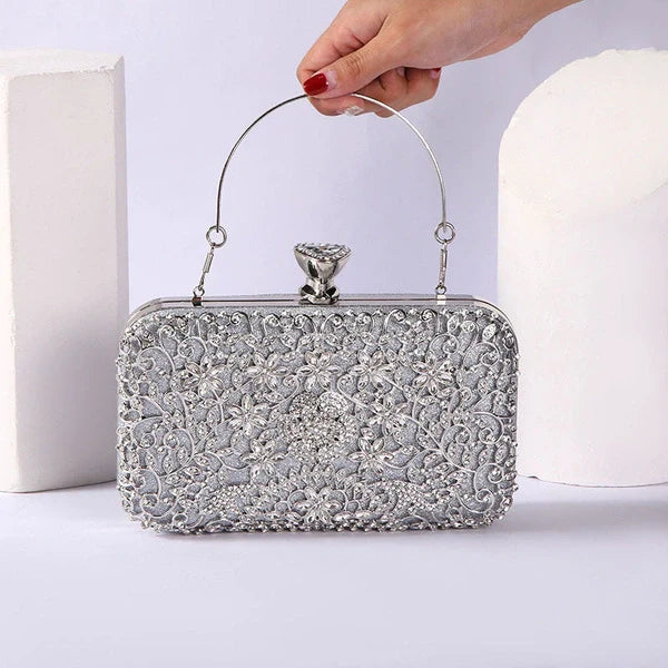 Clutch mit Blumenmuster für Damen | Griff