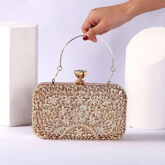 Clutch mit Blumenmuster für Damen | Griff