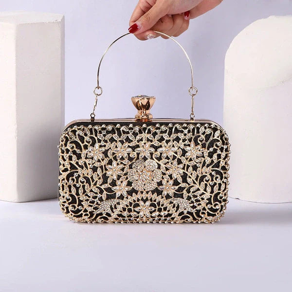 Clutch mit Blumenmuster für Damen | Griff