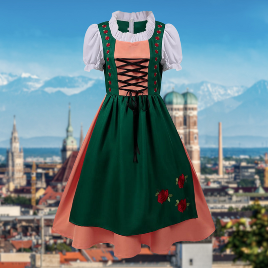 Damen Puffärmel Besticktes Oktoberfest Dirndlkleid | 2025