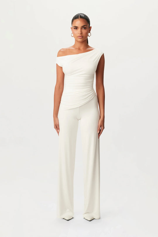 Damen Hochtaillierte Hose mit weitem Bein für Hochzeitsgäste | Elegante