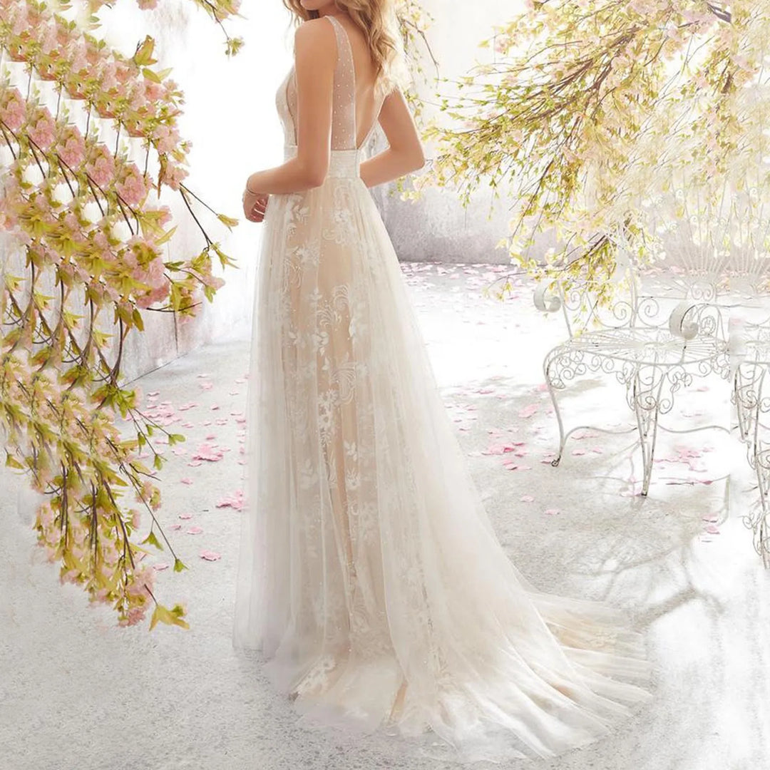Bequemes Damen Spitzen Ballkleid | Maxi