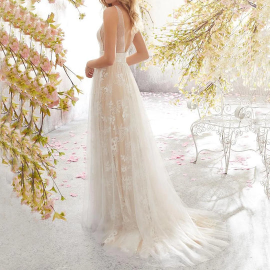 Bequemes Damen Spitzen Ballkleid | Maxi