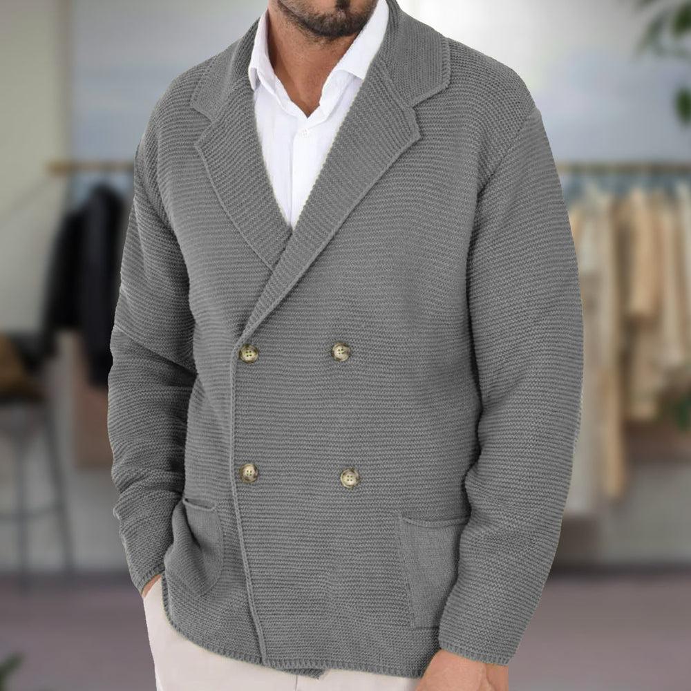 Zweireihiger Herren Cardigan | Kragen