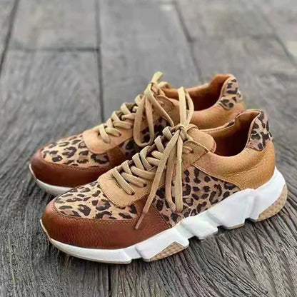 Lenora - Lässige Vulkanisierte Leoparden-sneakers Mit Dicker Sohle