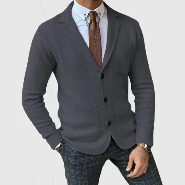 Herren Blazer Aus Klassischem Strick | Schlanke Passform
