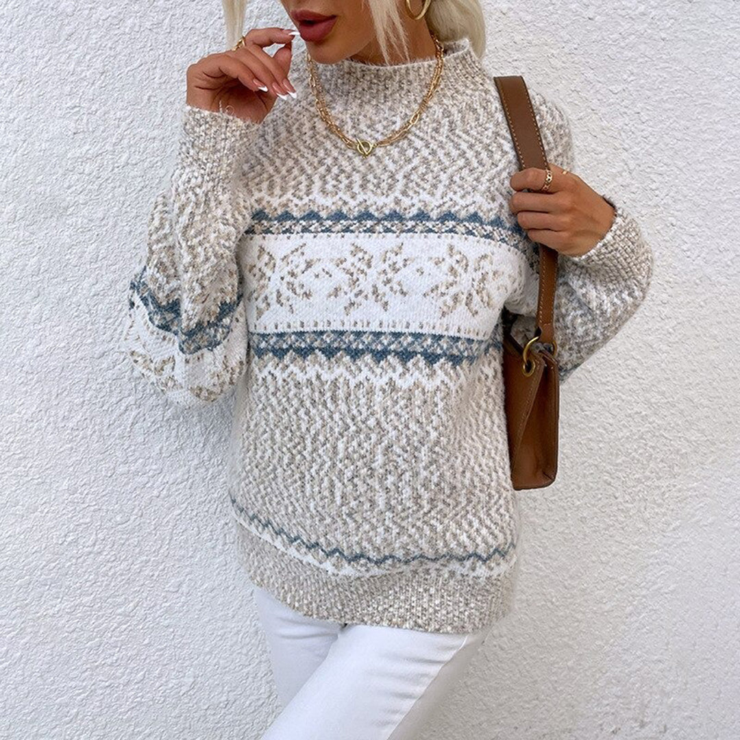 Langärmelige Norweger Pullover Damen | Gestrickt