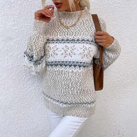 Langärmelige Norweger Pullover Damen | Gestrickt