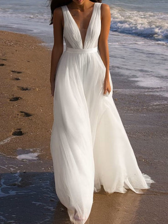 Weißes Brautkleid für Damen | Strand