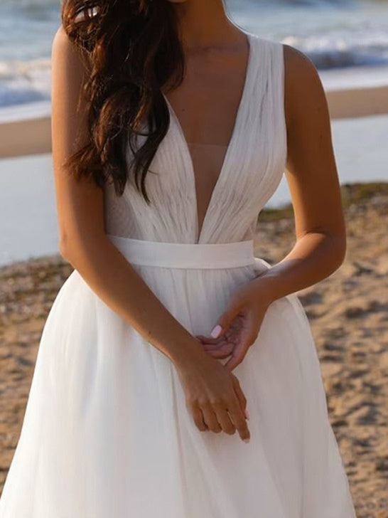 Weißes Brautkleid für Damen | Strand