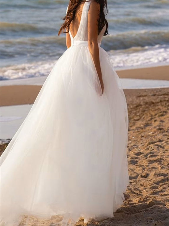 Weißes Brautkleid für Damen | Strand