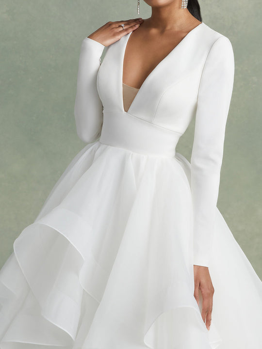 Weißes Brautkleid Für Damen Mit Lagenlook | Maxi