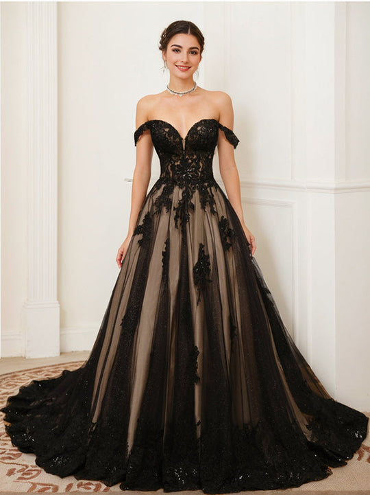 Damen Schulterfrei Brautkleid | Maxi