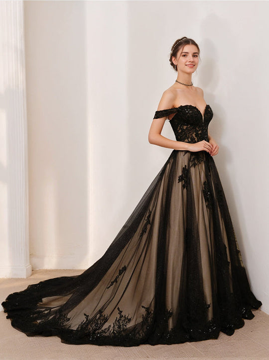 Damen Schulterfrei Brautkleid | Maxi