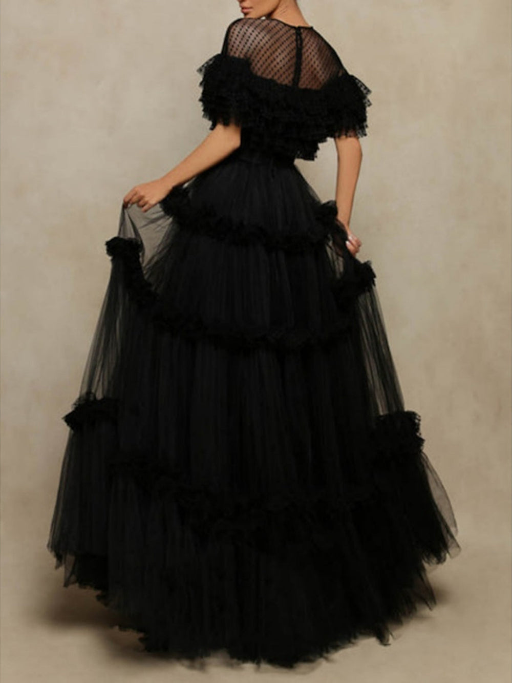 Damen Schwarz A-Linie Ballkleid | Maxi