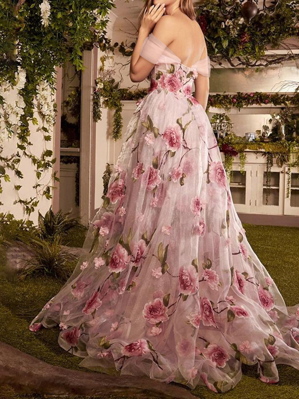 Blumen Inspiriertes Damen Ballkleid | Maxi