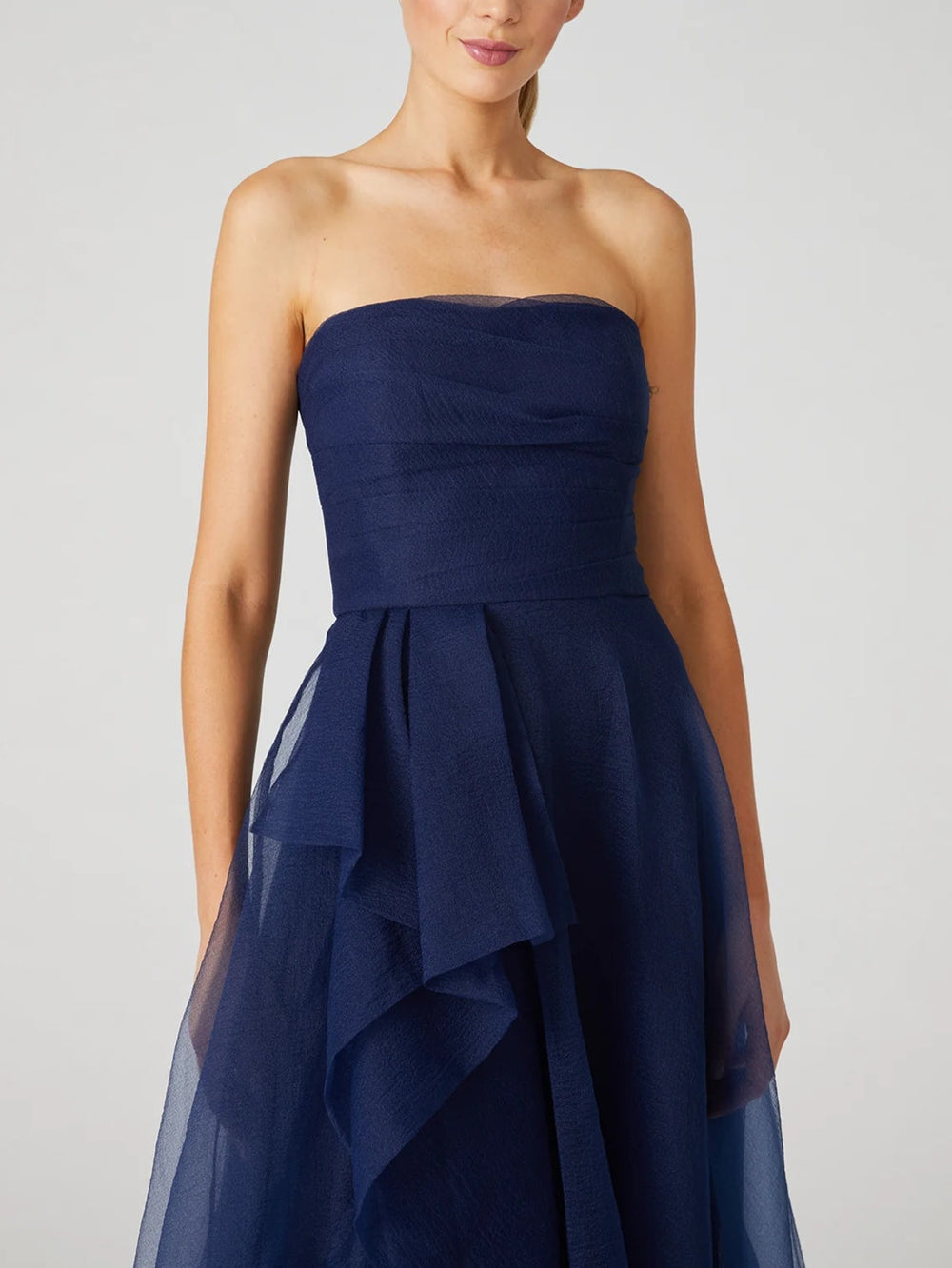 Trägerloses A-Linien-Ballkleid für Damen | Midi
