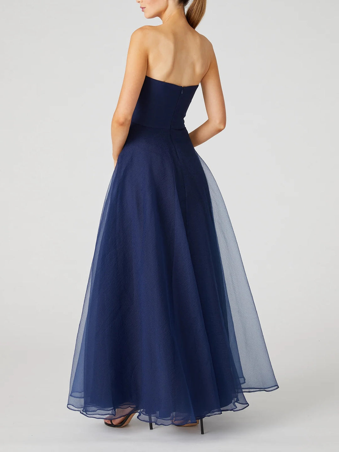 Trägerloses A-Linien-Ballkleid für Damen | Midi