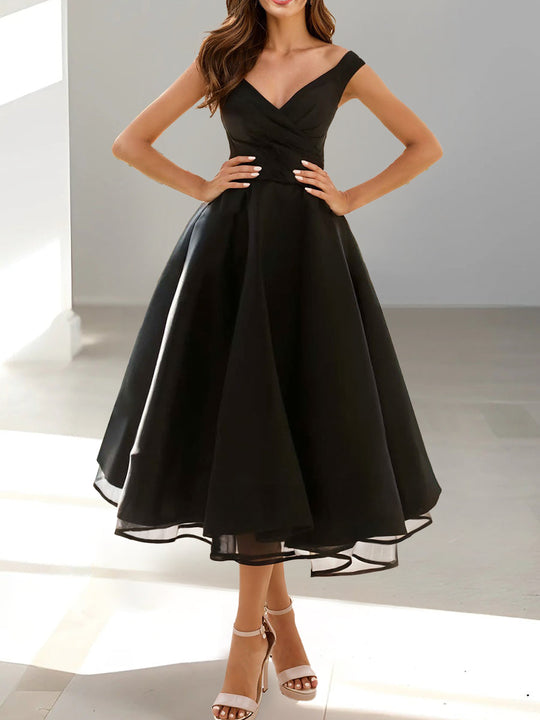 Ärmelloses Ballkleid Mit V Ausschnitt Für Damen | Midi
