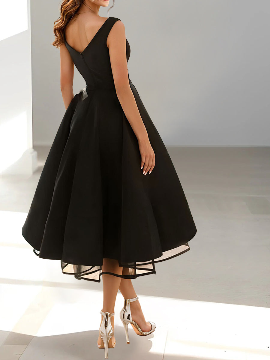 Ärmelloses Ballkleid Mit V Ausschnitt Für Damen | Midi