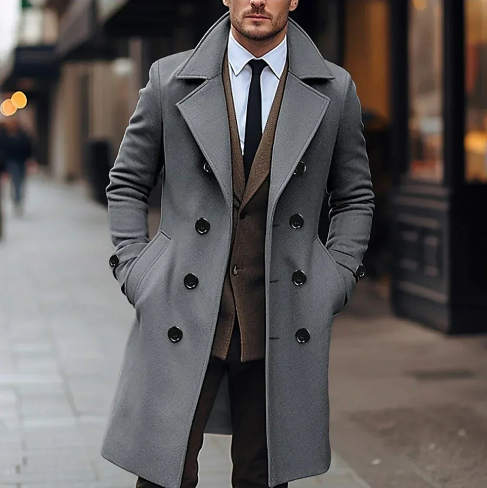 Warmer Trenchcoat Für Herren Im Winter | Lang