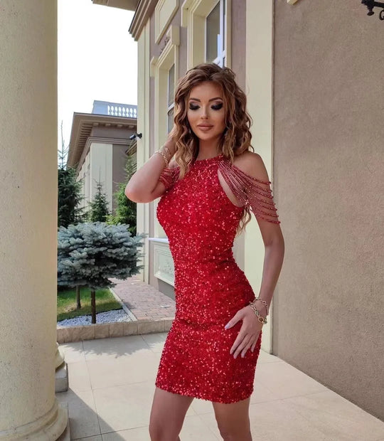 Stilvolles Party-Paillettenkleid für Damen | Mini