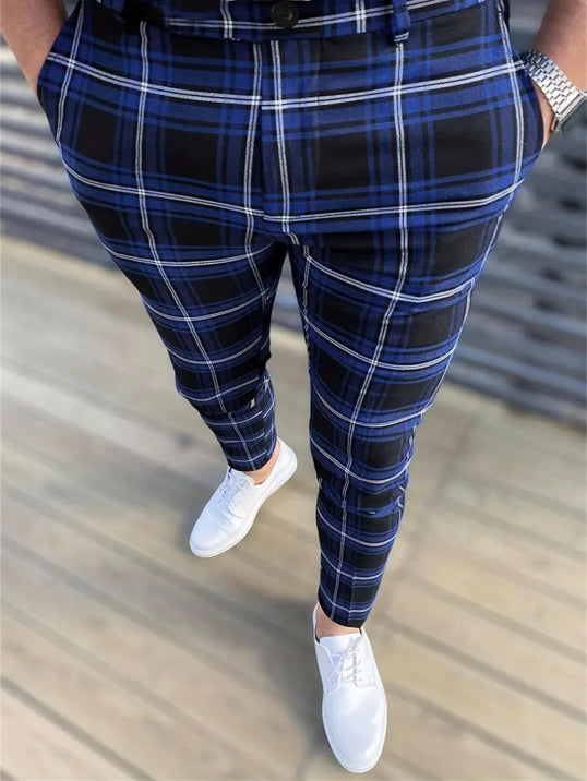 Herren Kariert Hose | Schlanke Passform